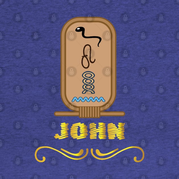 JOHN-American names in hieroglyphic letters-JOHN, name in a Pharaonic Khartouch-Hieroglyphic pharaonic names by egygraphics